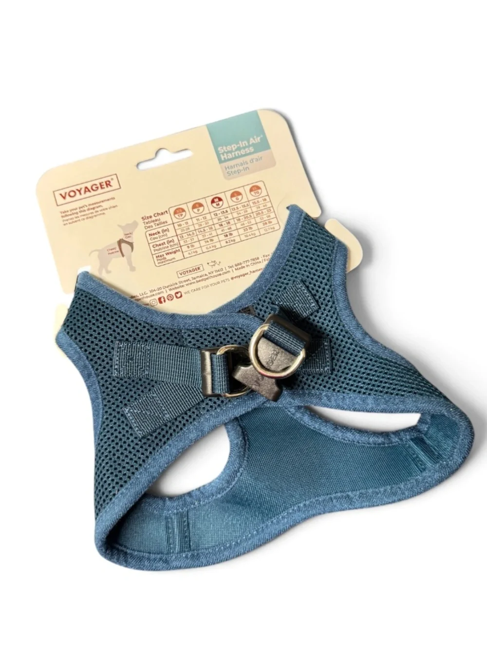 Voyager Step In Air Mesh Dog Harness Medium Navy Blue NWT